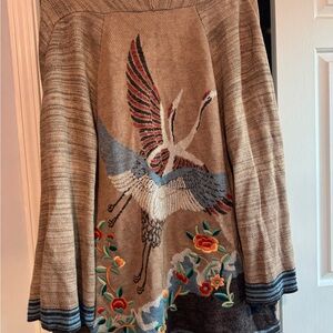 Anthropologie Multicolor Embroidered Cardigan